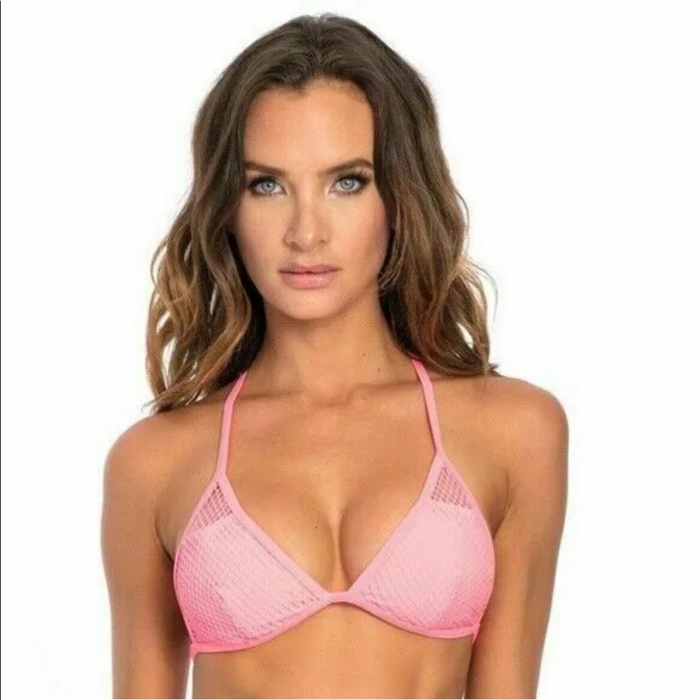 Corpo Bonito Junior Mesh Fixed Triangle With Hollow Detail Pink